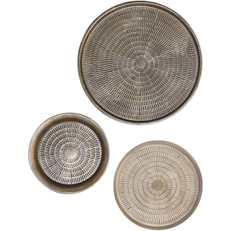 Set Of Three Circle Pans Wall Decor